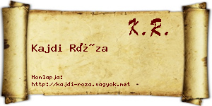 Kajdi Róza névjegykártya